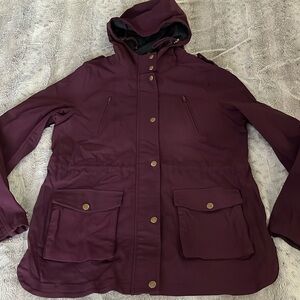 Surplus jacket L utility purple stretch split hem cinch waist coat Eden Society